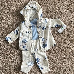 Carter's Cream and Blue Matching Set